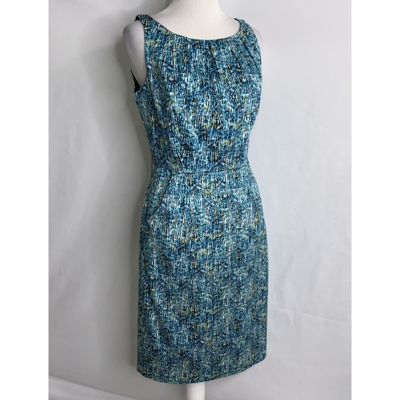 Worthington Turquoise Sleeveless Dress Pockets 4 - Picture 3 of 11